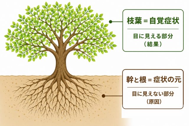 症状とその背景の図